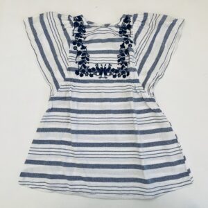 Geweven kleedje shortsleeve  blue stripes Zara 8jr / 128