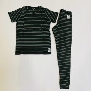 Setje geribd stripes t-shirt + legging Mini Rodini 140/146