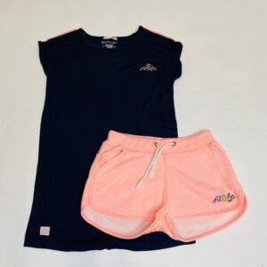 Tweedelige set shirtdress aloha + roze shortje America Today 134/140