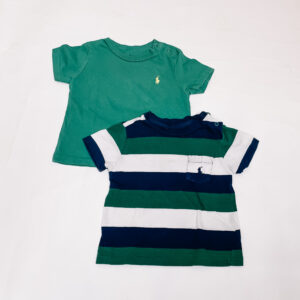 2x t-shirt stripes / green Ralph Lauren 9m / 75