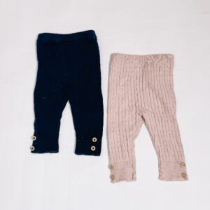 2x broekje tricot blauw/roze La Redoute 1m / 56