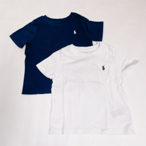 2x basic t-shirt blauw/wit Ralph Lauren 24m / 90