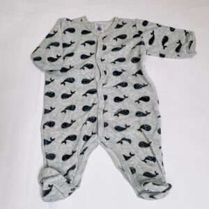 Fluwelen pyjama met voetjes whale Petit Bateau 3m/ 60