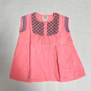 Blouse sleeveless pink embroidery Bonheur du jour 4jr / 104