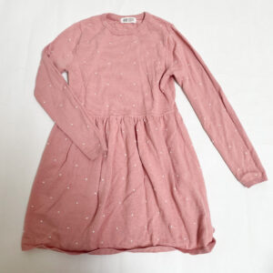 Kleedje longsleeve pink tricot dots H&M 134/140