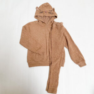 Set hoodie + legging bruin geribd H&M 122/128