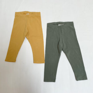 2x legging mustard/green H&M 18m / 86