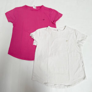 2x t-shirt hearts white/pink Zara 9jr / 134