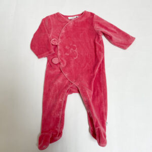 Pyjama met voetjes fluweel pink bear Noukie’s 6m / 68