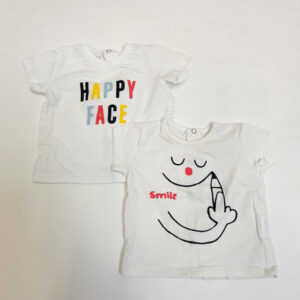2x t-shirt smile / happy face Feliz by Filou 0m