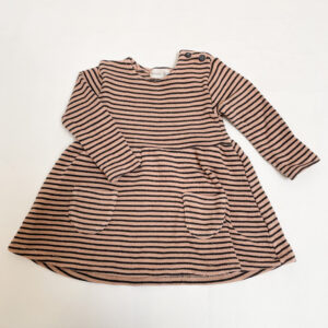 Gevoerd kleedje stripes pink Bean’s 3-6m / 70