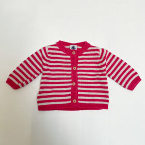 Gilet tricot pink stripes Petit Bateau 3m / 60
