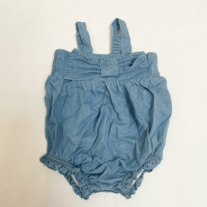 Rompersuit sleeveless bow jeansblauw Cuddles and Smiles 68