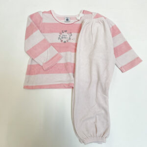 Tweedelige pyjama stripes pink flowers Petit Bateau 3jr / 95