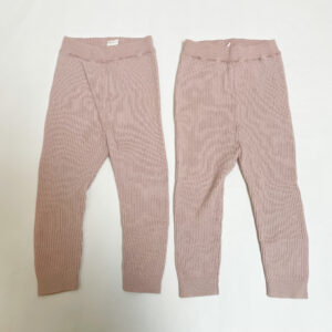 2x broekje tricot pink H&M 86
