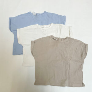3x t-shirt blauw/crème/beige Zara 12-18m / 86
