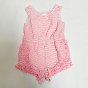 Korte jumpsuit fluo pink embroidery Billieblush 12m / 81
