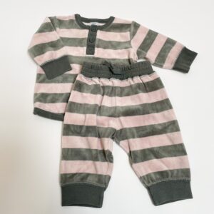 Tweedelige pyjama velours stripes Petit Bateau 6m / 67
