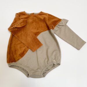 Romper longsleeve duo velours bruin Bonnie and the Gang 2jr