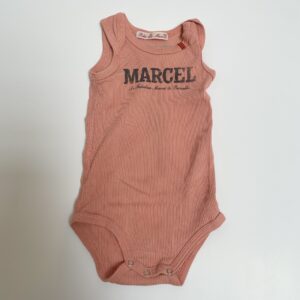 Romper sleeveless pink Le Fabuleux Marcel de Bruxelles 6m