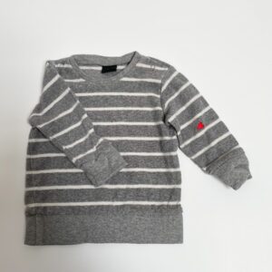 Sweater badstof stripes grey Mundo Melocotón 62/68