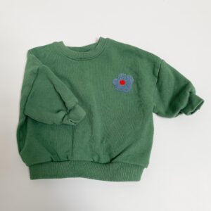 Groene sweater flower Next 6-9m