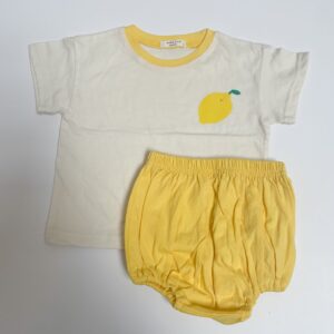 Tweedelige set t-shirt lemon + bloomer yellow Bebe Nine S / 1-1,5jr