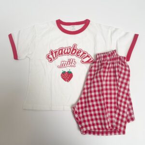 Tweedelige set t-shirt + short strawberry milk Vivid-i M / 3-5jr