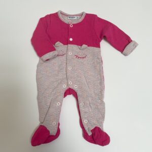 Pyjama met voetjes duo pink/stripes Noukie’s 1m / 56