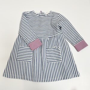 Kleedje longsleeve stripes met lila details Cuddles and Smiles 80