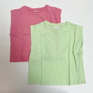 2x t-shirt roze/groen Zara 7jr / 122