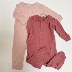 2x onesie pink H&M 74