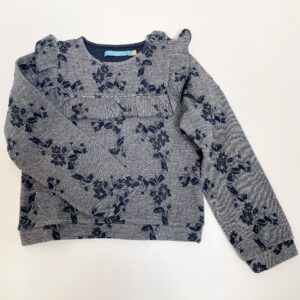 Trui frill flowers donkerblauw Fred & GInger 116