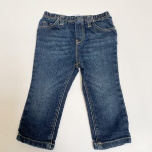 Donkerblauwe jeansbroek met rekker P’tit Filou 12m