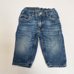 Jeansbroek donkerblauw aanpasbaar H&M 4-6m