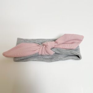 Haarband grijs/roze Ul & Ka 3-6m