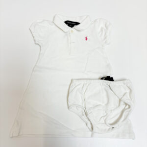 Kleedje shortsleeve wit + bloomer Ralph Lauren 18m