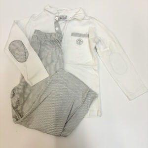 Tweedelige pyjama wit/stripes Cotolini 4jr