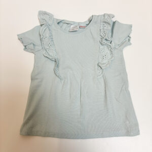 T-shirt frill geribd lichtblauw Zara 4-5jr / 110
